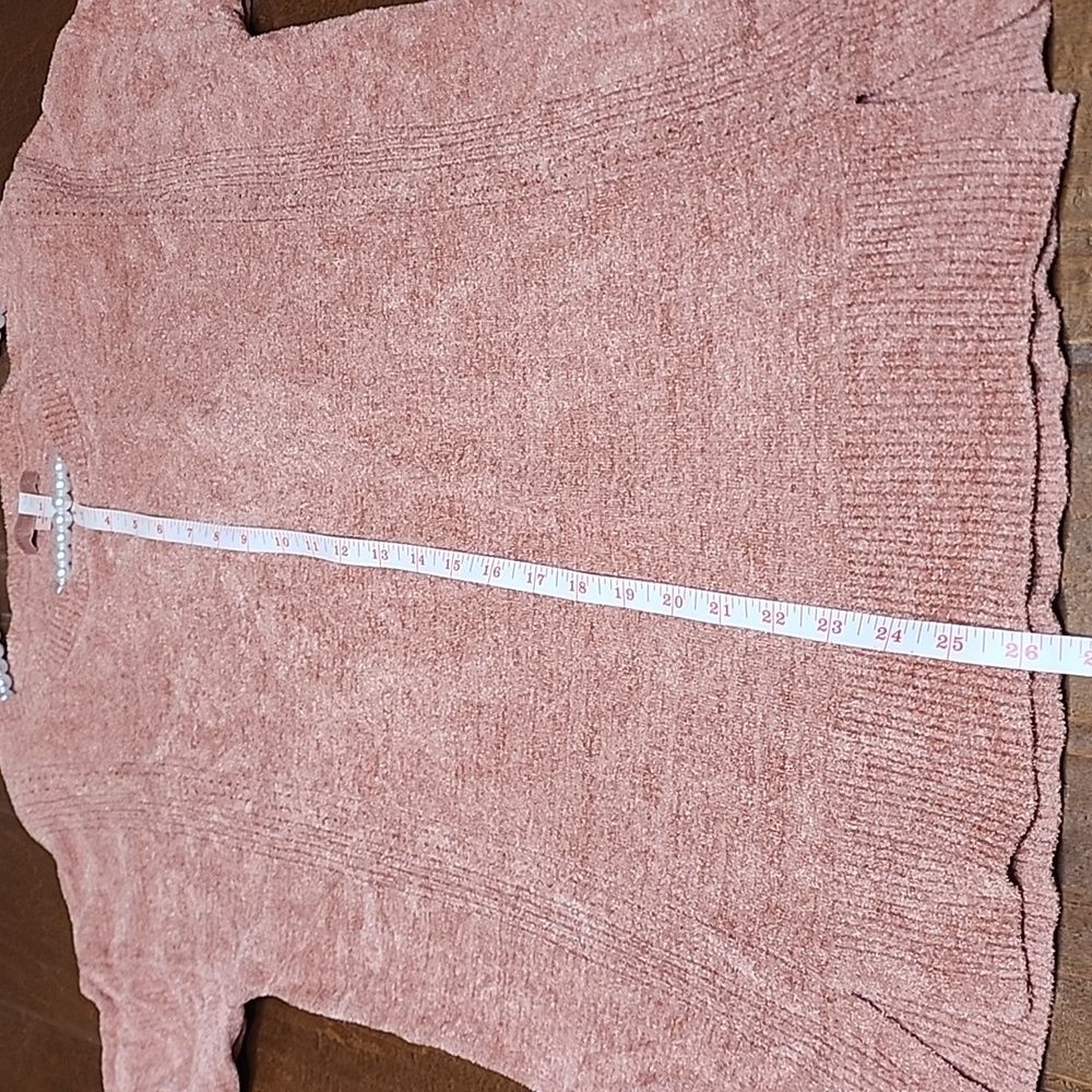 Barefot Dreams Salmon Pink Knit Texture Longsleeve Boat Neck Relaxed Fit Sweater - Picture 3 of 9